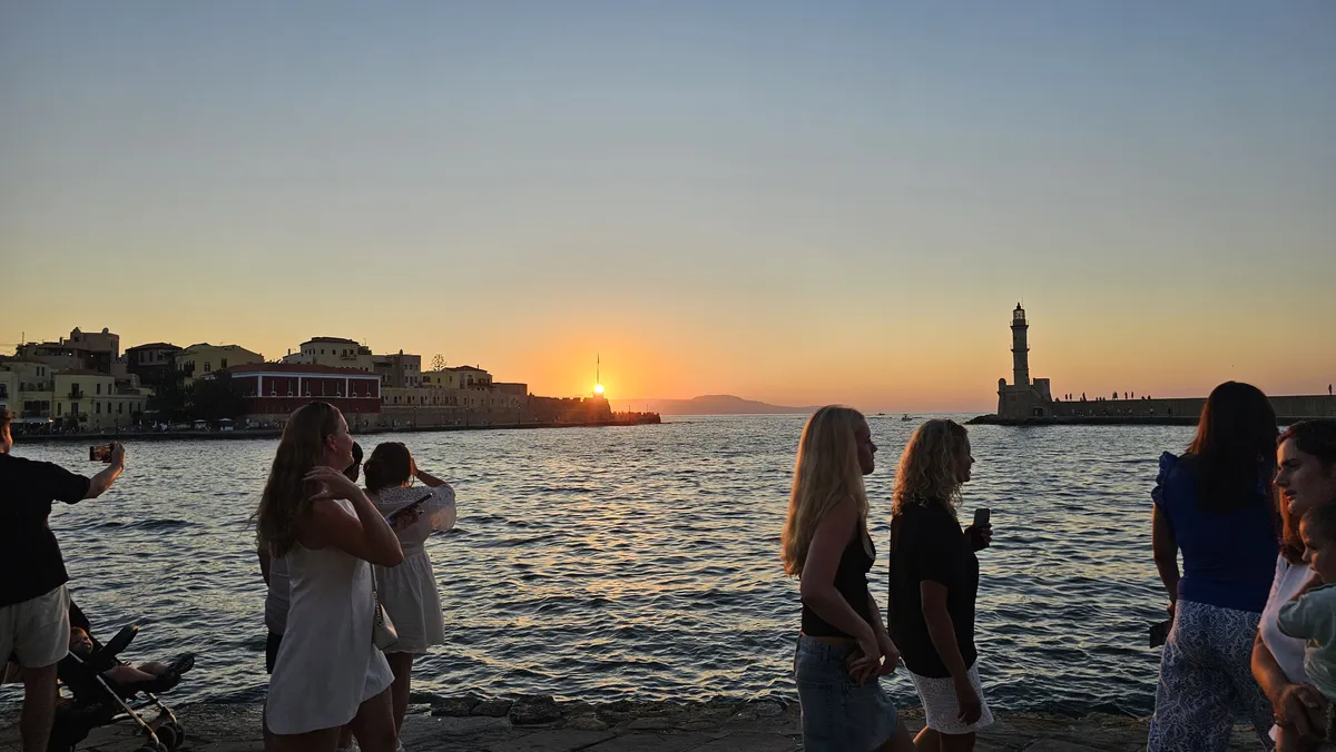 Coucher de soleil sur le port de Chania, Crète